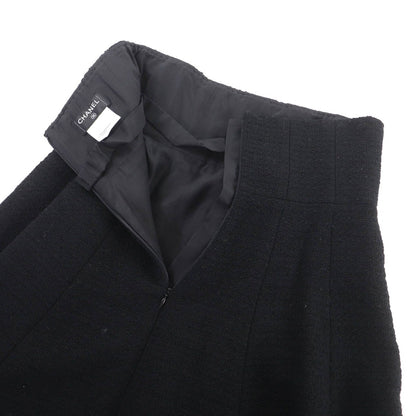 Chanel Wool Tweed Knee Length Fuscato Black 40 Dress — view 5