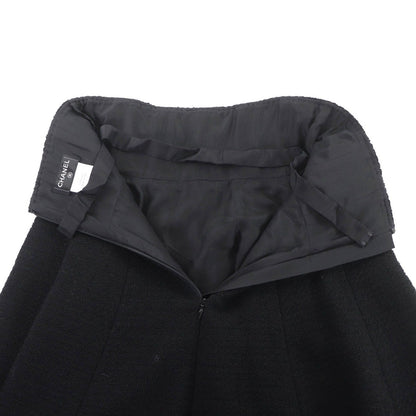 Chanel Wool Tweed Knee Length Fuscato Black 40 Dress — view 6