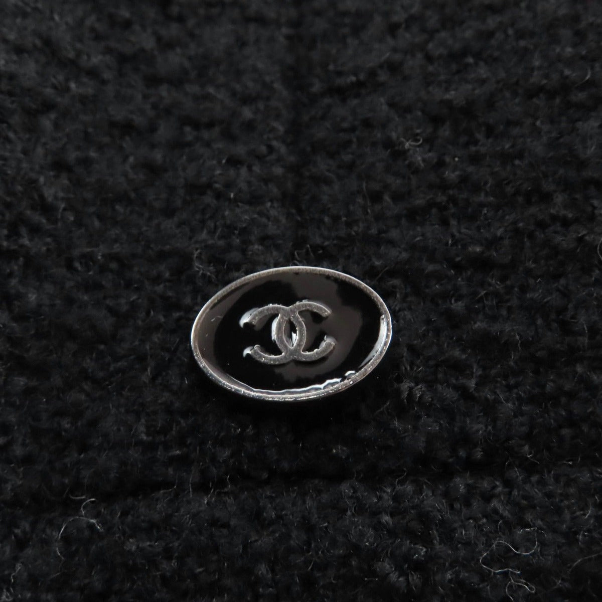 Chanel Wool Tweed Knee Length Fuscato Black 40 Dress — view 7