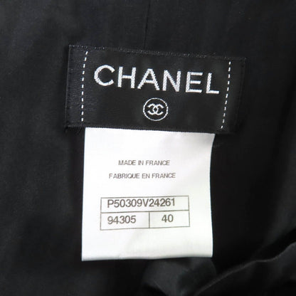 Chanel Wool Tweed Knee Length Fuscato Black 40 Dress — view 8