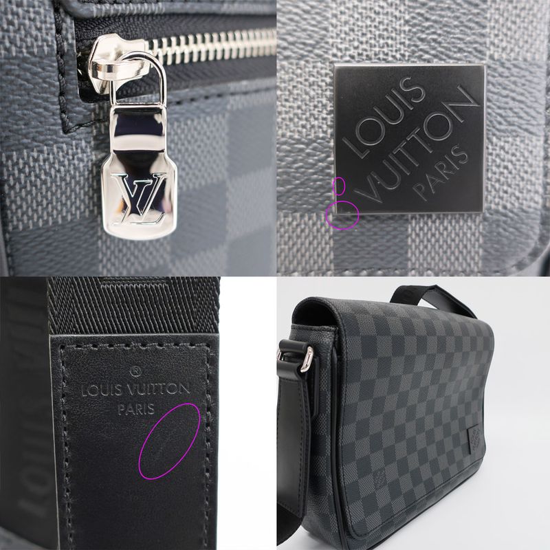 Louis Vuitton District PM Damier Graphite N42710 Shoulder Bag Black