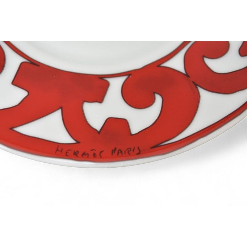 Hermes Cups Saucers Set Of 2 Gadarkivir Red White — view 4