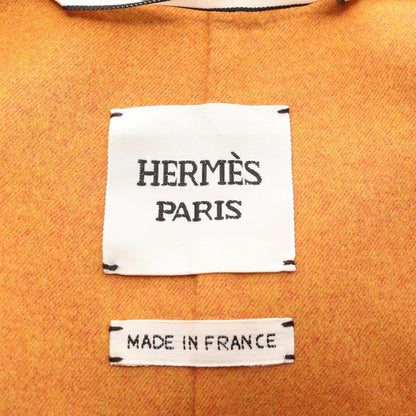 Hermes Double Face Zip Up Brown Cashmere Wool Coat — view 3