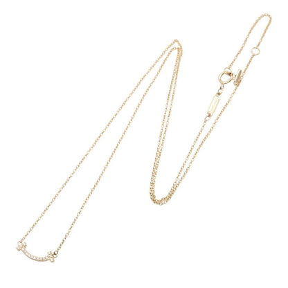 Tiffany & Co Necklace T Smile Mini Diamond 42.5 47.5 cm 18k Pink Gold — view 2