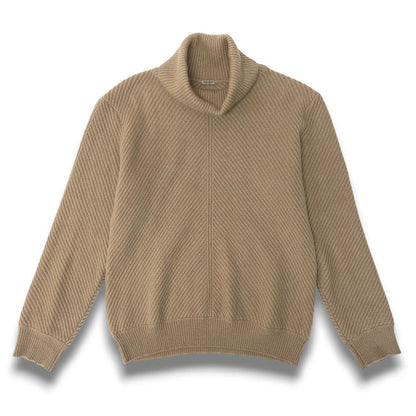 Bottega Veneta Cashmere Rib Knit High Neck Sweater Top 42 Beige — view 2