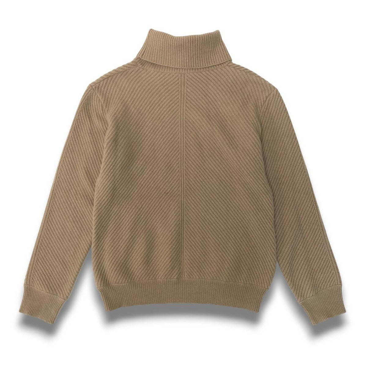 Bottega Veneta Cashmere Rib Knit High Neck Sweater Top 42 Beige — view 3