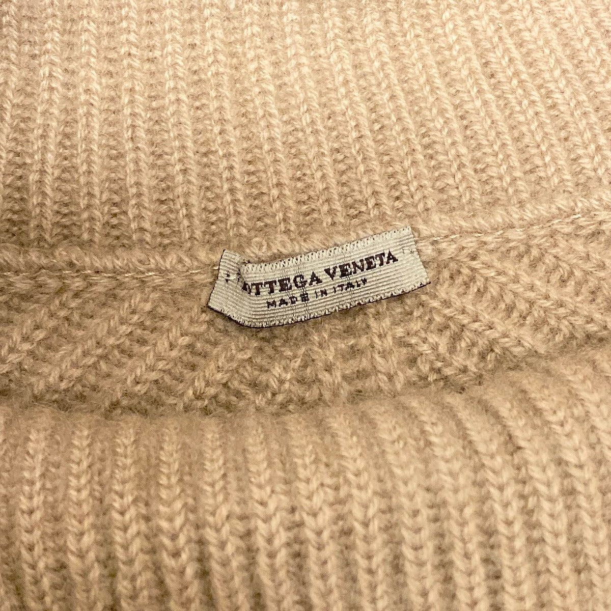 Bottega Veneta Cashmere Rib Knit High Neck Sweater Top 42 Beige — view 7
