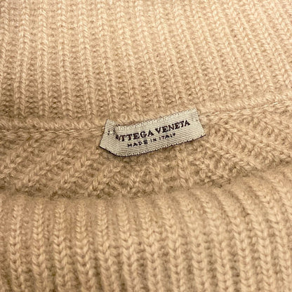 Bottega Veneta Cashmere Rib Knit High Neck Sweater Top 42 Beige — view 7