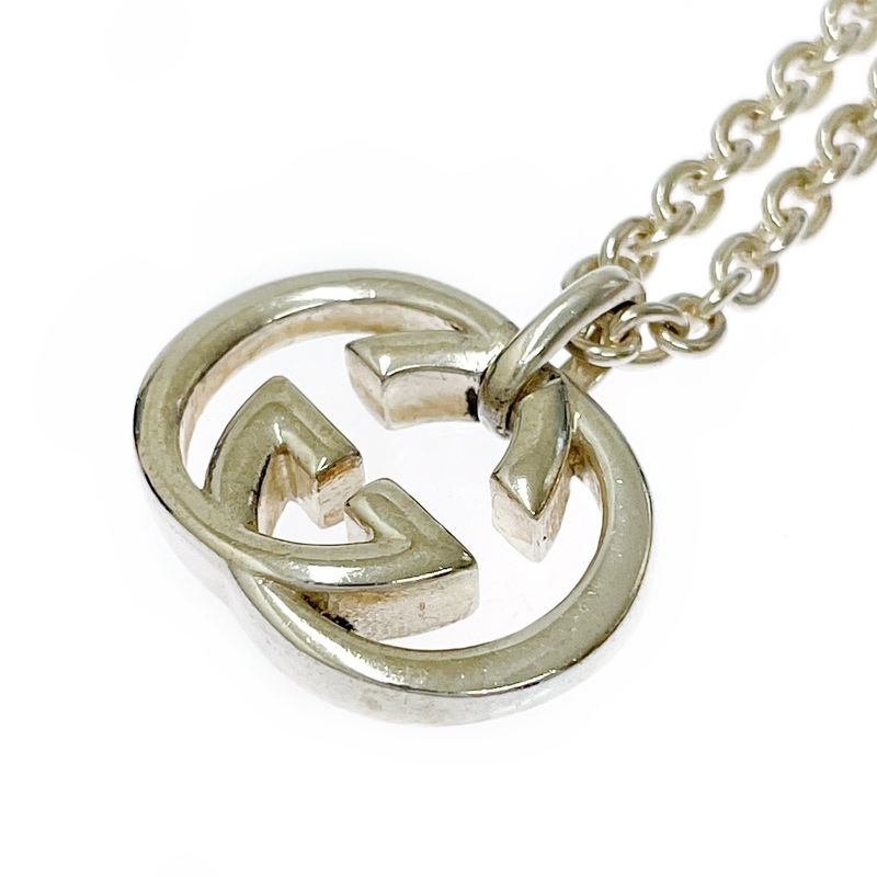 Gucci Silver Interlocking Double G Necklace 24.6g 925 Engraved 350138 Necklace