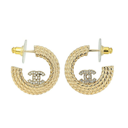 Chanel Earrings Hoop Earrings Gold