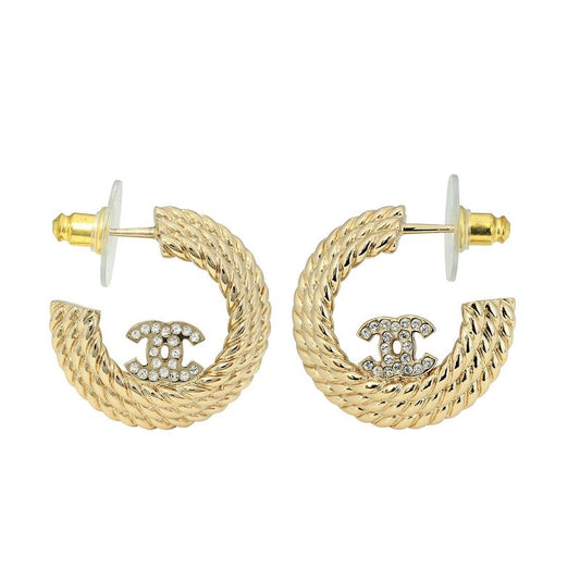 Chanel Earrings Hoop Earrings Gold