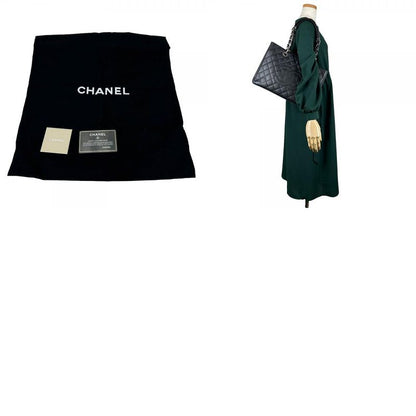 Chanel Tote Bag GST Tote Caviar Skin Black Silver Hardware Chain Coco Mark 16th