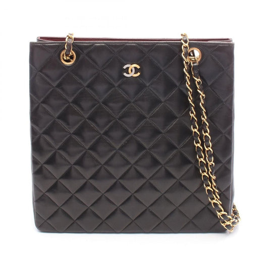 Chanel Tote Bag Quilted Black Lambskin Paris Limited