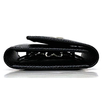 Bulgari 6ring Key Case Black Logomania Unused Excellent Condition Grained