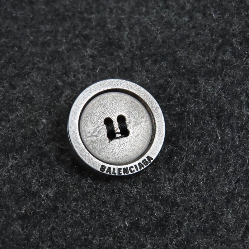 Balenciaga 595272 Shifted COAT 100% Cashmere Long Coat With Logo Pattern