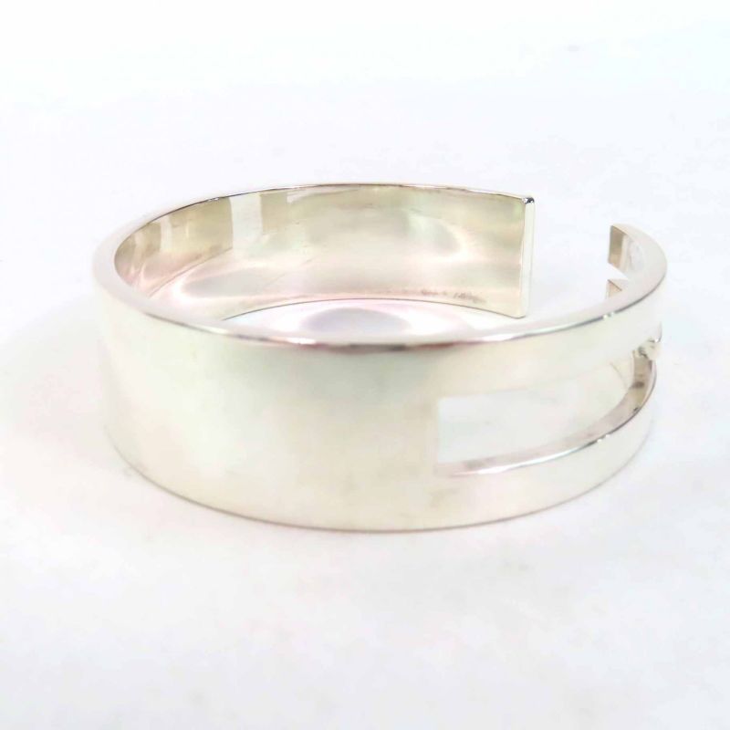Gucci 90's G Square Bangle Bracelet Sv925 Silver Weight 64.3g