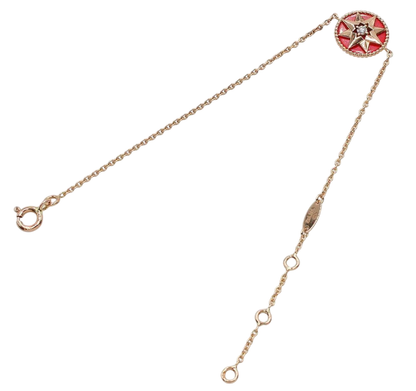 Christian Dior 18K Pink Goldx Diamond Rose Devant Bracelet