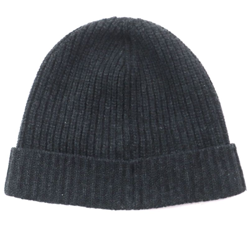 Celine 2a25r423p 100% Wool Current Product Hat With Logo Patch Dark Gray Made