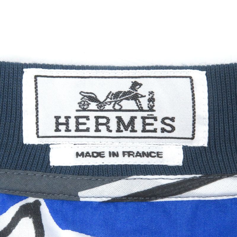 Hermes 2021 Horse All Over Light Hand Blouson Jacket Blue Gray 43 With Box Made