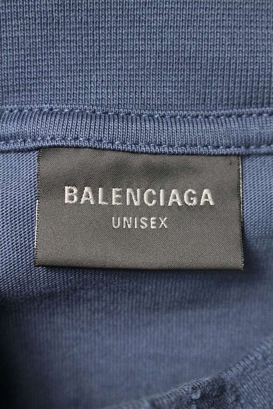 Balenciaga 739028 Tovu6 Damaged Logo Print Oversized T-shirt Men 1