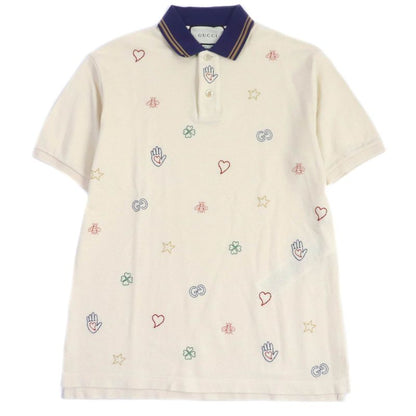 Gucci 625320 100% Cotton GG Logo Bee Star Embroidery Short Sleeve Polo Shirt