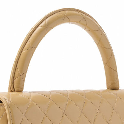 Chanel Handbag Matelasse Coco Top Handle Flap Bag Lambskin Beige Gold