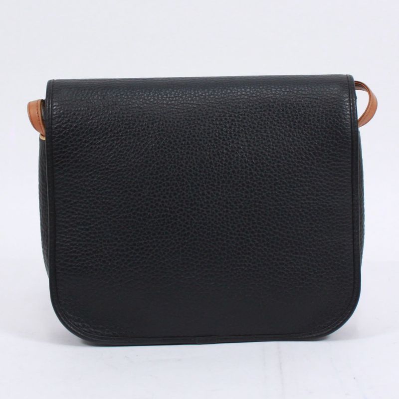 Christian Dior Leather Brown And Black Shoulder Bag Gold