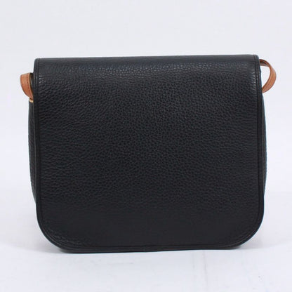 Christian Dior Leather Brown And Black Shoulder Bag Gold