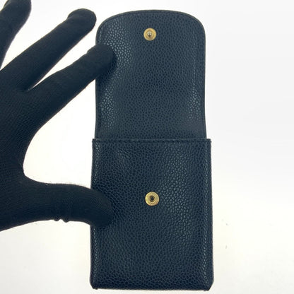 Chanel Caviar Skin Coco Mark Iqos Case Cigarette Case A135511 Black