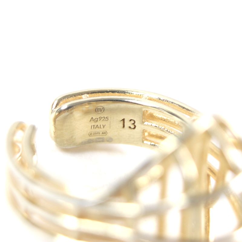  Bottega Veneta 707858 3D Wire Ring Ag925 Gold 13 With Box And