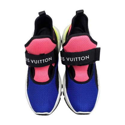 Louis Vuitton Sneakers Run 55 1a9pdc Size 35 Logo Mesh Blue Pink Black Louis