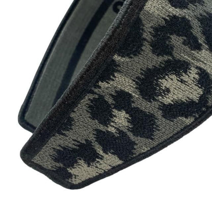 Christian DIOR Oblique Catsuit Headband Hair Accessory Leopard Gray Black Canvas