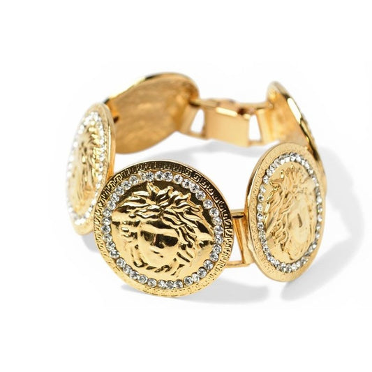 Versace Bracelet Medusa Gold Rhinestone Gianni