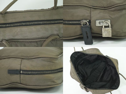 Authentic Prada Nylon Tote Handbag Gray Bag Pre-owned [follow-up Discount