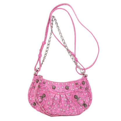 Balenciaga Le Cagole Mini 2-way Shoulder Bag Calf Women Pink Bunny