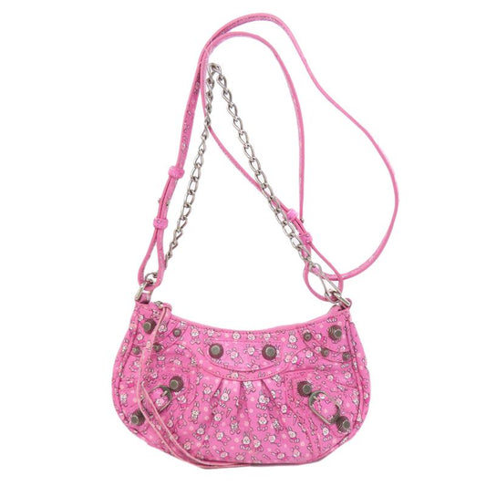 Balenciaga Le Cagole Mini 2-way Shoulder Bag Calf Women Pink Bunny