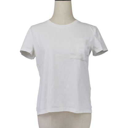 23ss Hermes Embroidered Pocket T-Shirt 36 White Women's Used