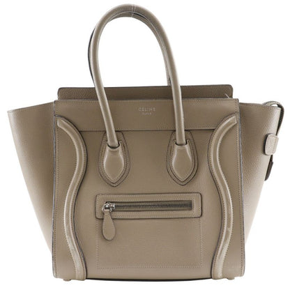 Celine Luggage Micro Shopper Leather Beige Women's Handbag
