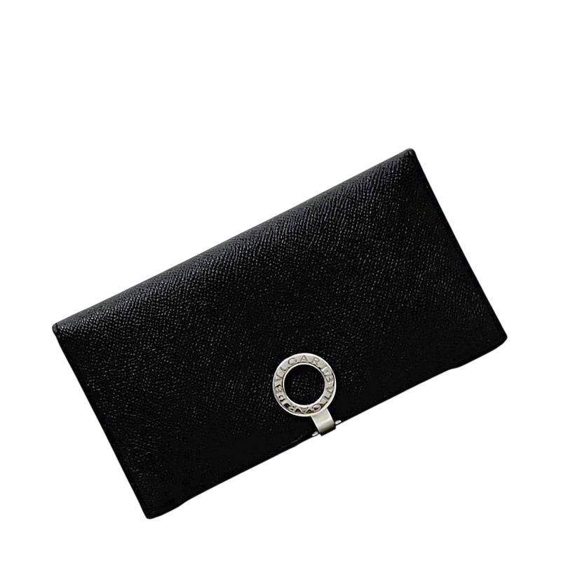 Bulgari Bifold Long Wallet Black Bvlgari Bulgari Excellent Condition Billfold