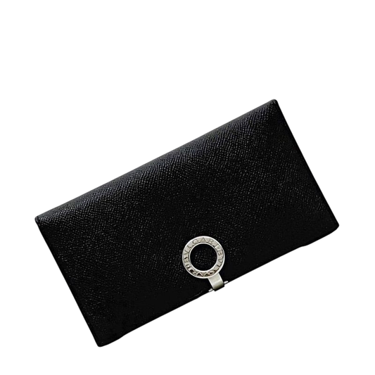 Bulgari Bifold Long Wallet Black Bvlgari Bulgari Excellent Condition Billfold
