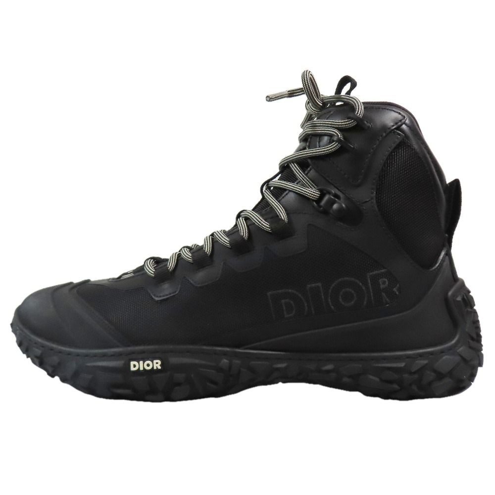 Dior Izon Hiking Boots Sneakers Lace Up Logo Shoes Mesh Rubber Black
