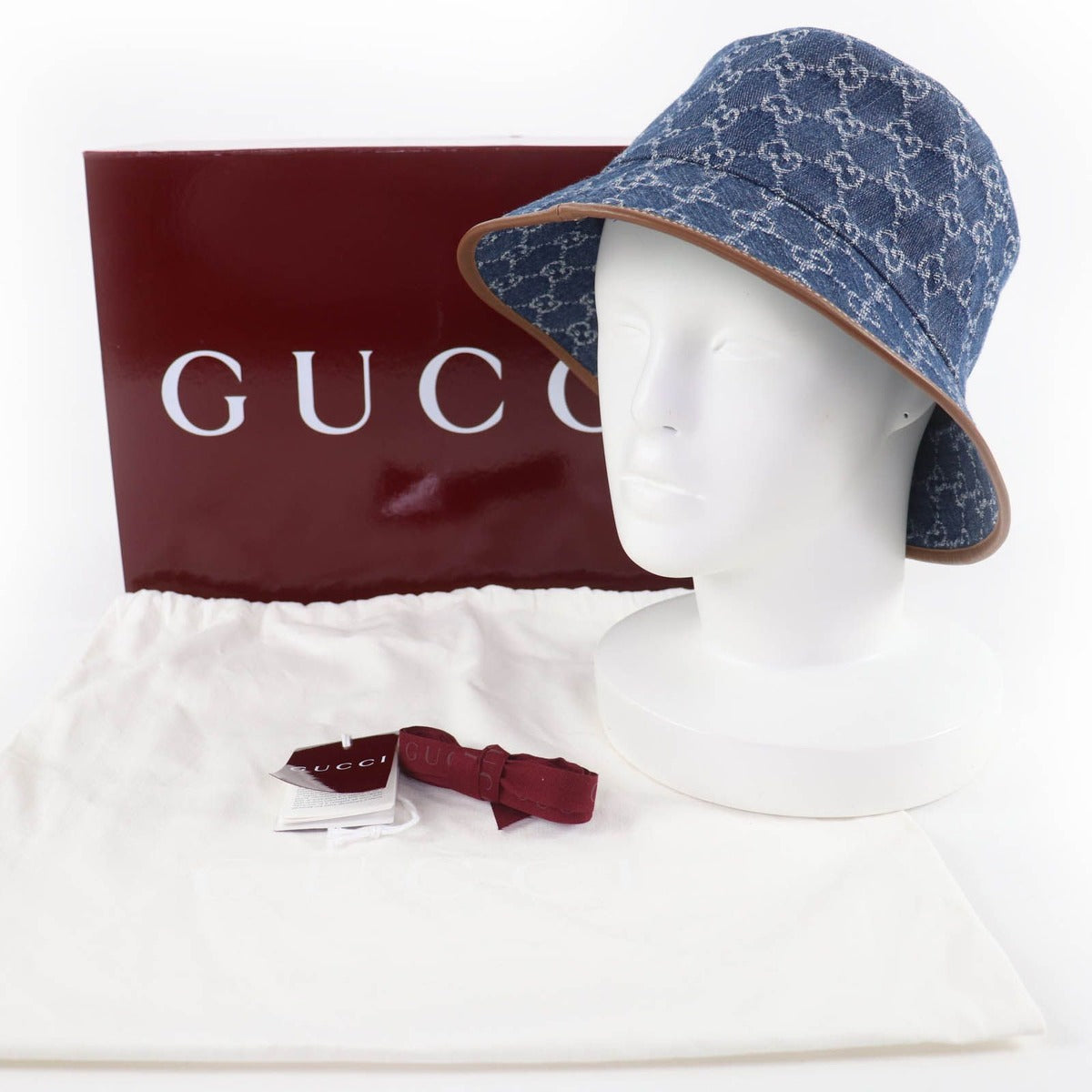 Gucci Cotton GG Jaguar Drum Leather Hat Bucket — view 2