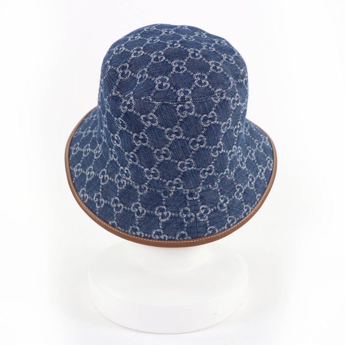 Gucci Cotton GG Jaguar Drum Leather Hat Bucket — view 5