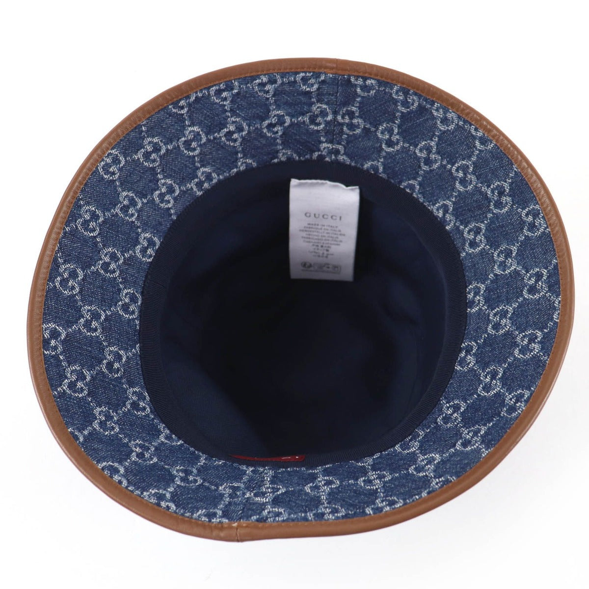 Gucci Cotton GG Jaguar Drum Leather Hat Bucket — view 7