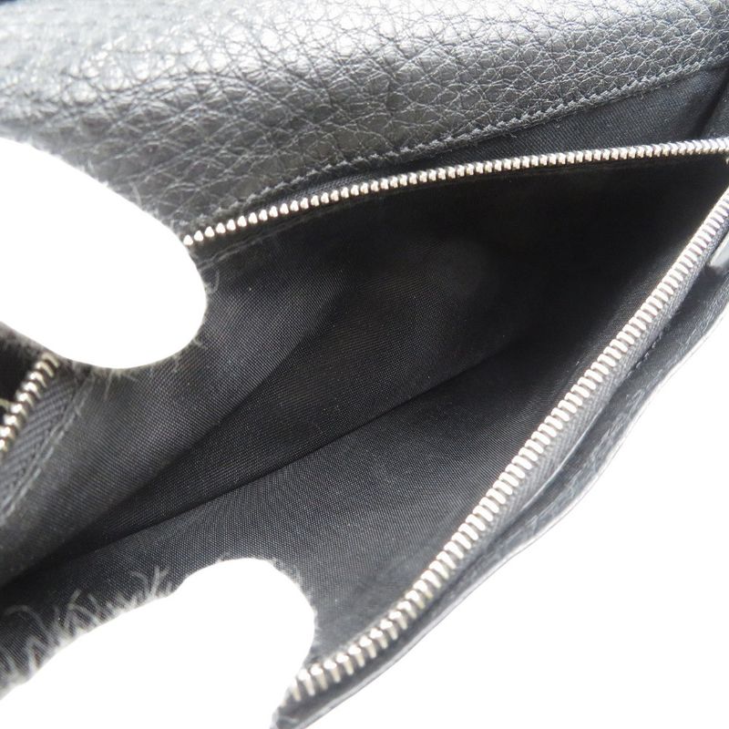 Fendi Selleria 7m0186 Calf Silver Hardware Black Bifold Long Wallet 1380 Fendi