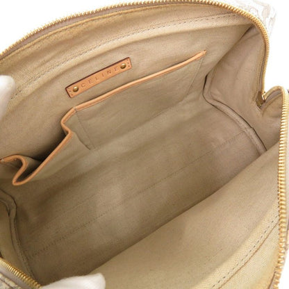Celine Sulky Carriage PVC Leather Gray White Handbag Boston Bag 1198 Celine