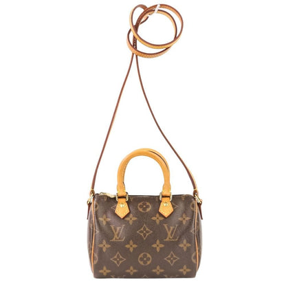 Louis Vuitton Nano Speedy Monogram Shoulder Pouch Mini Bag Brown