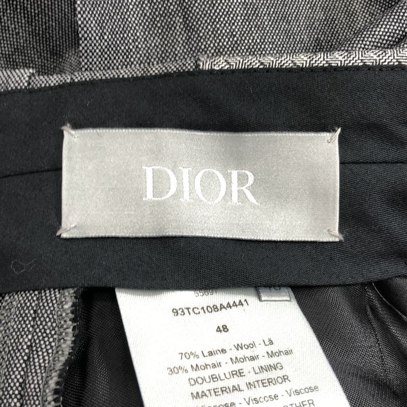 Dior Homme - Wool Mohair Tapered Slacks With A Front Cutout - 48 - Gray - Men's