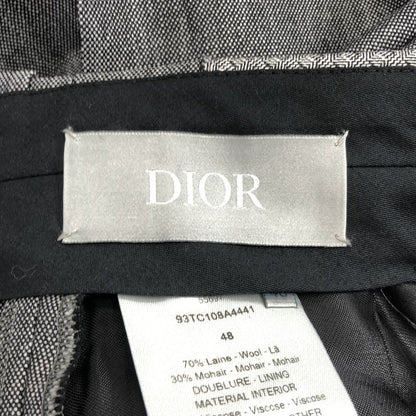Dior Homme - Wool Mohair Tapered Slacks With A Front Cutout - 48 - Gray - Men's