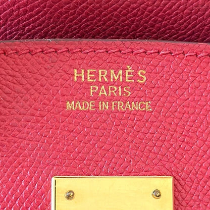 HERMES Birkin 35 GHW Vintage Rouge Vif Epsom Leather Shoulder Bag